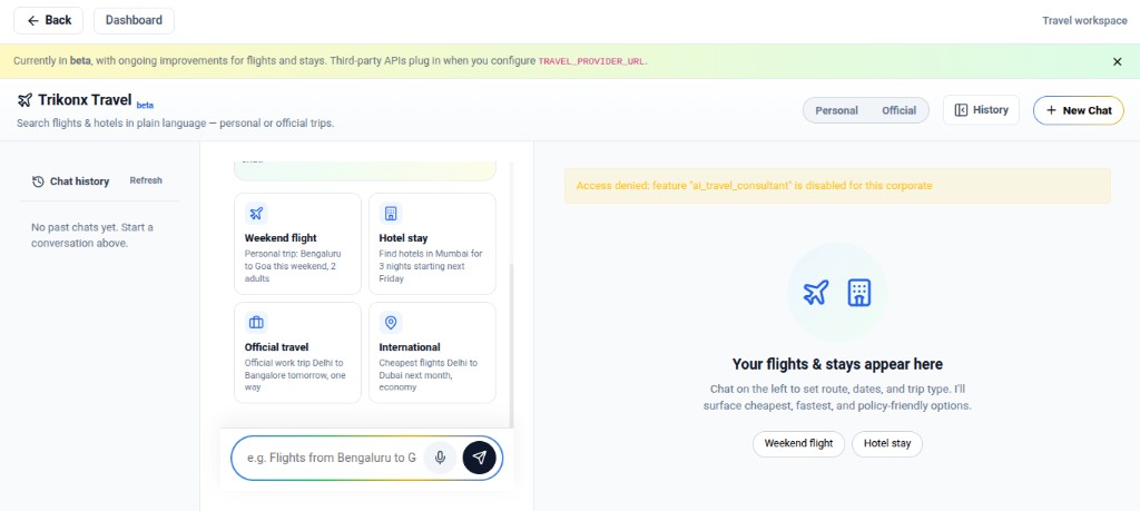 Travel booking